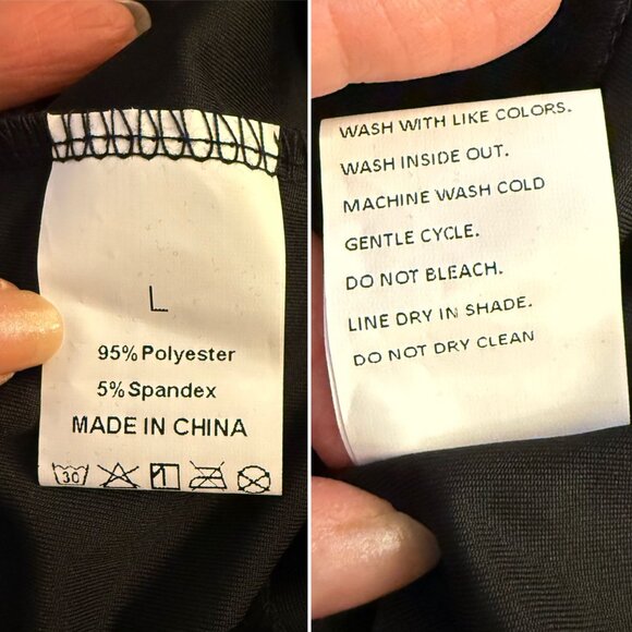 Stylish Black Leggings Sz L With Rhinestone Treble Clef Graphic Musiccore Glam - Picture 9 of 10